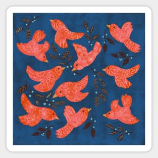 Birds with decoration Magnet